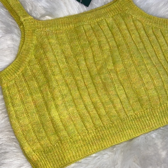 Wild Fable Knitted Sweater Crop Top Yellow Size Large - Picture 3 of 12